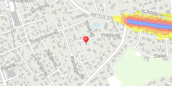 Trafikstøjkort på Fredsvej 13, 3390 Hundested