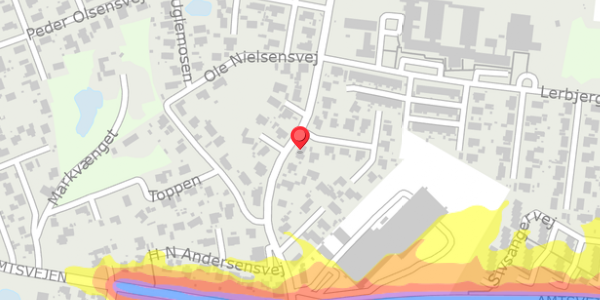 Trafikstøjkort på Stadionvej 22, 3390 Hundested