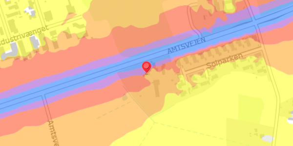 Trafikstøjkort på Amtsvejen 86A, 3320 Skævinge