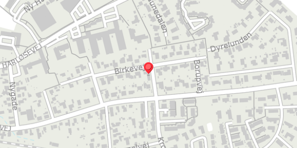 Trafikstøjkort på Birkevej 14, 3320 Skævinge