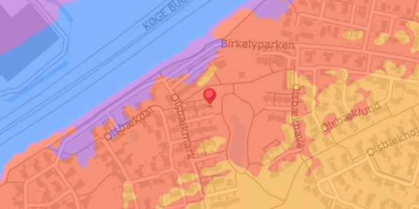 Trafikstøjkort på Olsbækmark 21, 2670 Greve