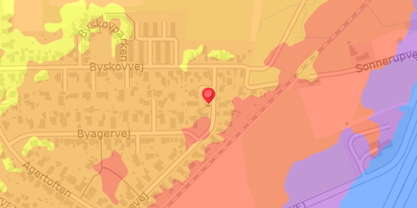 Trafikstøjkort på Banevej 21, 4682 Tureby