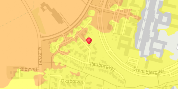 Trafikstøjkort på Padborgvej 21, 4600 Køge