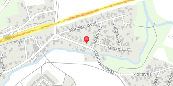 Trafikstøjkort på Flædevadsvej 13, . , 4320 Lejre