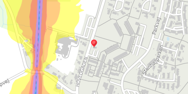 Trafikstøjkort på Hovedgaden 76, . , 4140 Borup