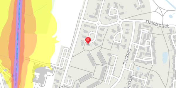 Trafikstøjkort på Neergaardparken 27, 4140 Borup