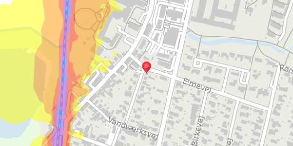 Trafikstøjkort på Østergade 5, 4140 Borup