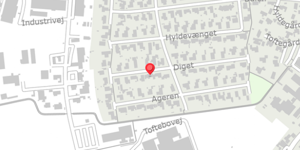 Trafikstøjkort på Diget 21, 4652 Hårlev
