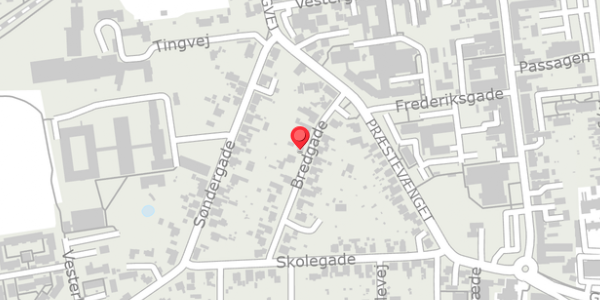 Trafikstøjkort på Bredgade 10, 4690 Haslev