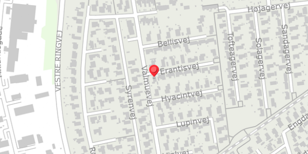 Trafikstøjkort på Erantisvej 2, 4690 Haslev