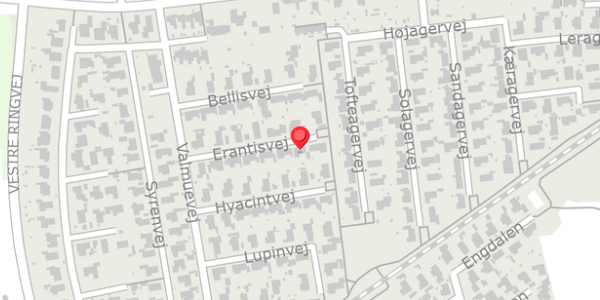 Trafikstøjkort på Erantisvej 14, 4690 Haslev