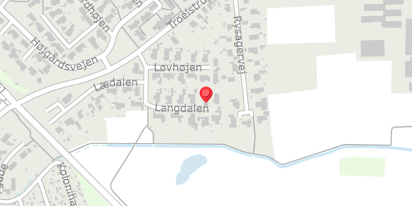 Trafikstøjkort på Langdalen 9, 4690 Haslev
