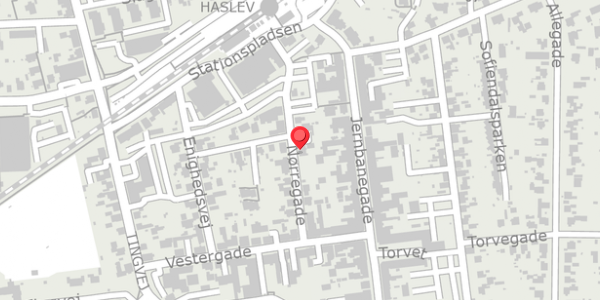 Trafikstøjkort på Nørregade 21, 4690 Haslev