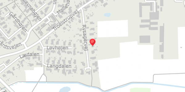 Trafikstøjkort på Rysagervej 13, 4690 Haslev