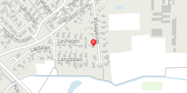 Trafikstøjkort på Rysagervej 14, . , 4690 Haslev