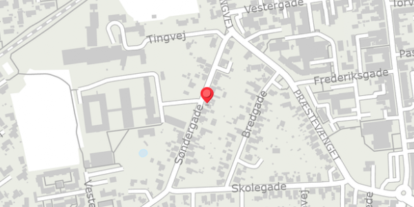 Trafikstøjkort på Søndergade 13, 4690 Haslev