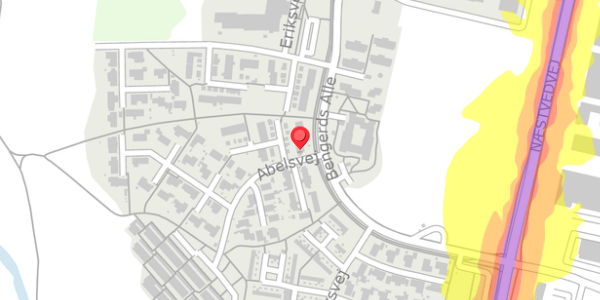 Trafikstøjkort på Abelsvej 2, 4100 Ringsted
