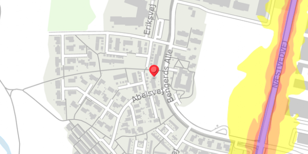 Trafikstøjkort på Abelsvej 8, 4100 Ringsted