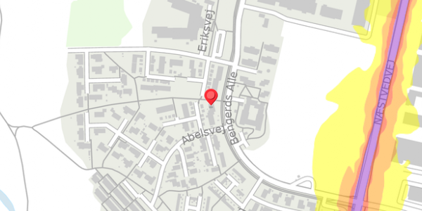 Trafikstøjkort på Abelsvej 10, 4100 Ringsted