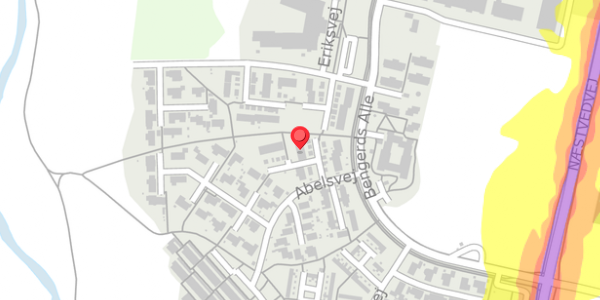 Trafikstøjkort på Abelsvej 14, 4100 Ringsted