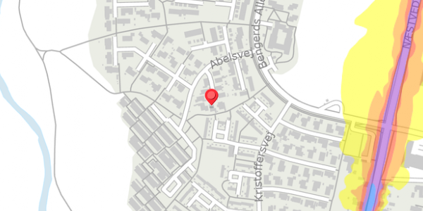Trafikstøjkort på Abelsvej 31, 4100 Ringsted