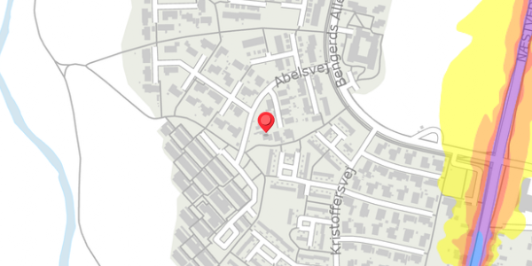 Trafikstøjkort på Abelsvej 33, 4100 Ringsted