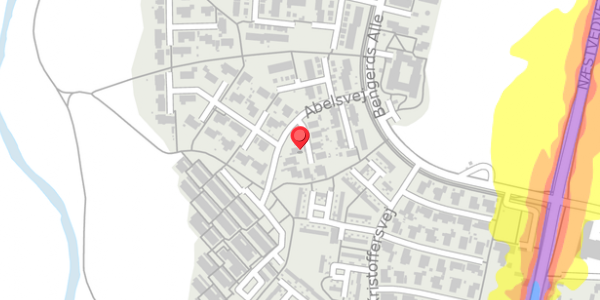Trafikstøjkort på Abelsvej 37, 4100 Ringsted