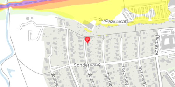 Trafikstøjkort på Acacievej 3A, 4100 Ringsted