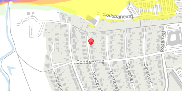 Trafikstøjkort på Acacievej 5A, 4100 Ringsted
