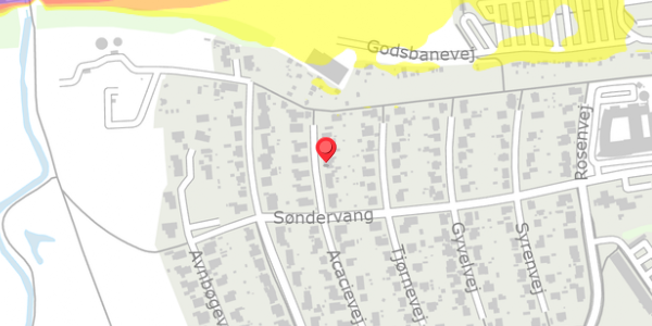 Trafikstøjkort på Acacievej 5B, 4100 Ringsted