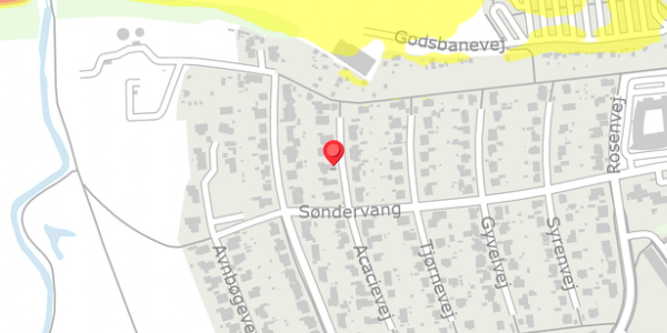 Trafikstøjkort på Acacievej 10, 4100 Ringsted