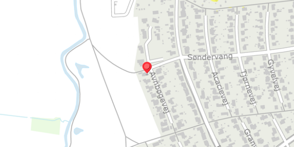 Trafikstøjkort på Avnbøgevej 2, 4100 Ringsted