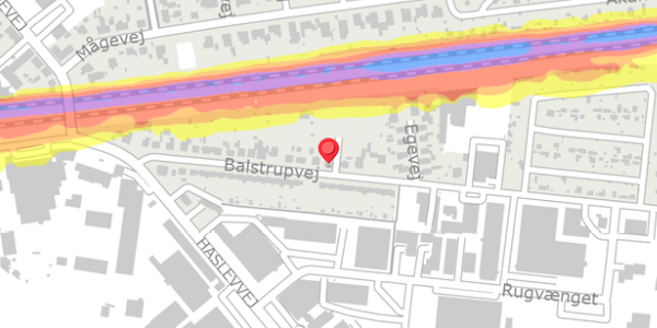 Trafikstøjkort på Balstrupvej 33, 4100 Ringsted