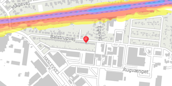 Trafikstøjkort på Balstrupvej 40, 4100 Ringsted