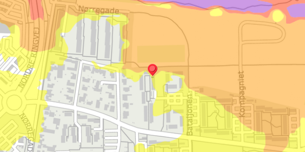 Trafikstøjkort på Bataljonen 135, 4100 Ringsted