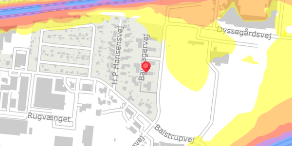 Trafikstøjkort på Bavnagervej 3, . , 4100 Ringsted