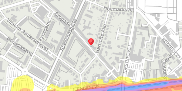 Trafikstøjkort på Brogade 33, 1. th, 4100 Ringsted