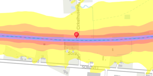 Trafikstøjkort på Cirkelhusene 28, 4100 Ringsted