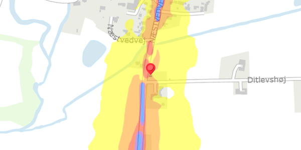 Trafikstøjkort på Ditlevshøj 1, 4100 Ringsted