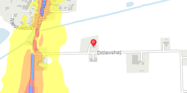 Trafikstøjkort på Ditlevshøj 9, 4100 Ringsted