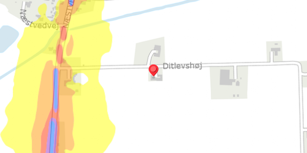 Trafikstøjkort på Ditlevshøj 10, 4100 Ringsted