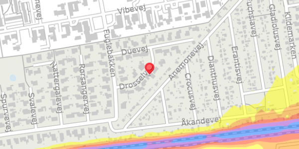 Trafikstøjkort på Drosselvej 10, . , 4100 Ringsted
