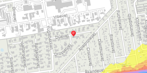 Trafikstøjkort på Duevej 10, 4100 Ringsted