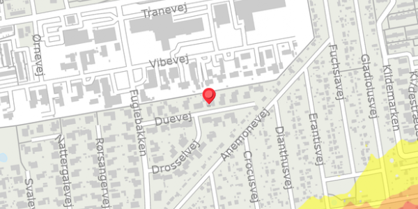 Trafikstøjkort på Duevej 11, 4100 Ringsted