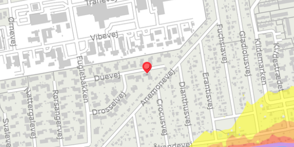 Trafikstøjkort på Duevej 14, 4100 Ringsted