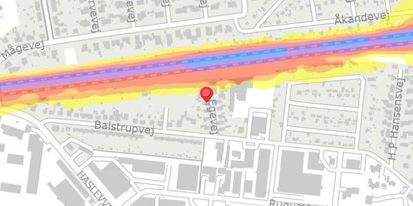 Trafikstøjkort på Egevej 7, 4100 Ringsted