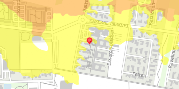 Trafikstøjkort på Eksercerpladsen 19, 4100 Ringsted
