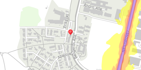 Trafikstøjkort på Eriksvej 3, 4100 Ringsted