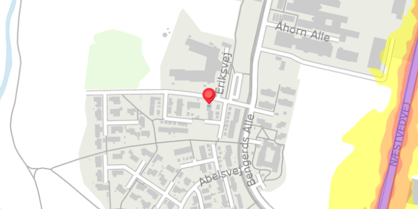 Trafikstøjkort på Eriksvej 27, . , 4100 Ringsted