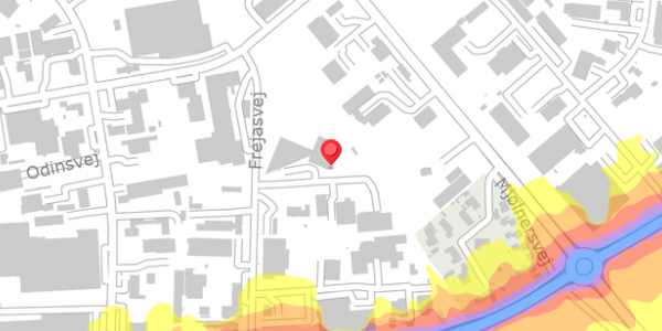 Trafikstøjkort på Frejasvej 1, 4100 Ringsted